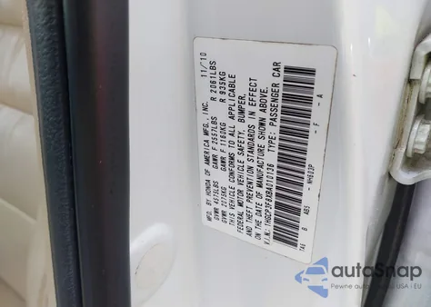 2011 Honda Accord 3.5 Ex-L из США, поврежденный, VIN 1HGCP3F8XBA010136